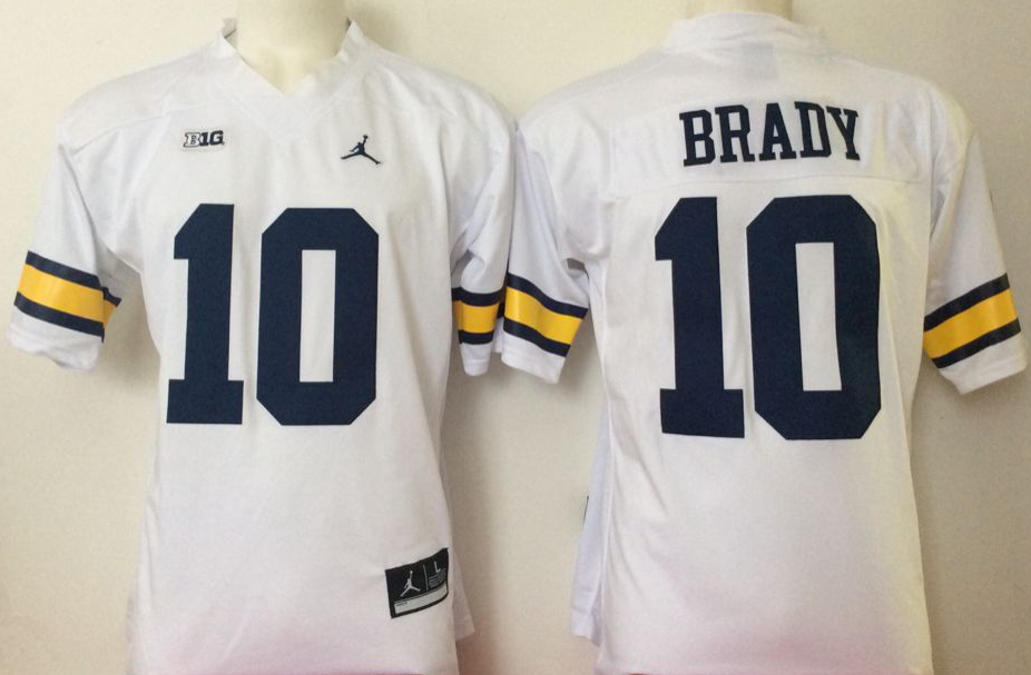 NCAA Men Michigan Wolverines White 10->ncaa teams->NCAA Jersey